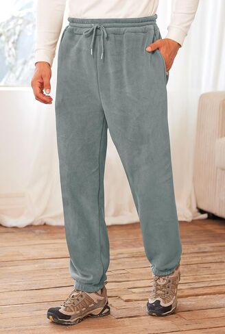 Men's Fleece Lined Sherpa Sweatpants Active Running Joggers with Pockets (S-2XL) in Saudi Arabia