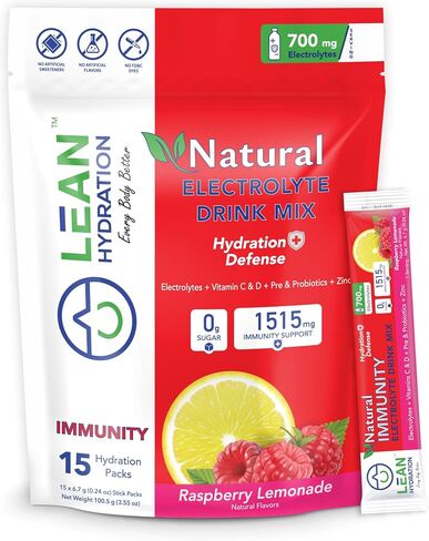 Natural Electrolyte Immune Formula - Boost Immunity and Stay Hydrated with Zero Sugar and No Artificial Flavors or Sweeteners 15 ct Packets (Cranapple) in Saudi Arabia