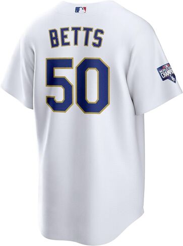 Outerstuff Mookie Betts Los Angeles Dodgers White Kids Youth 4-20 Cool Base Gold Program Home Player Jersey - Small 8 in Saudi Arabia