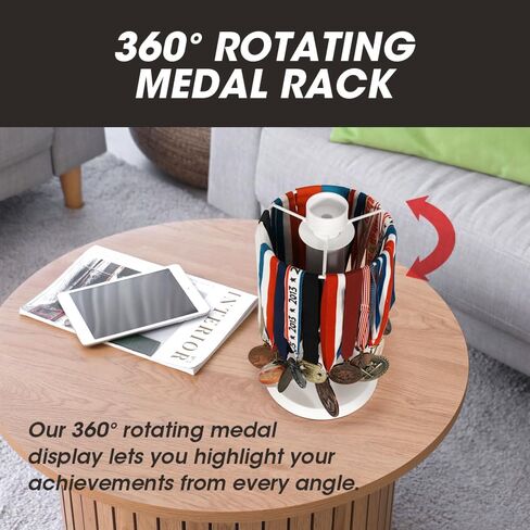 J JACKCUBE DESIGN Medal Display Hanger Rotatable Medal Holder, Race Medal Display for Runners, Athletes, Marathon & Sports Achievements - MK1035A in Kuwait