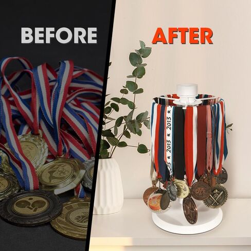 J JACKCUBE DESIGN Medal Display Hanger Rotatable Medal Holder, Race Medal Display for Runners, Athletes, Marathon & Sports Achievements - MK1035A in Kuwait