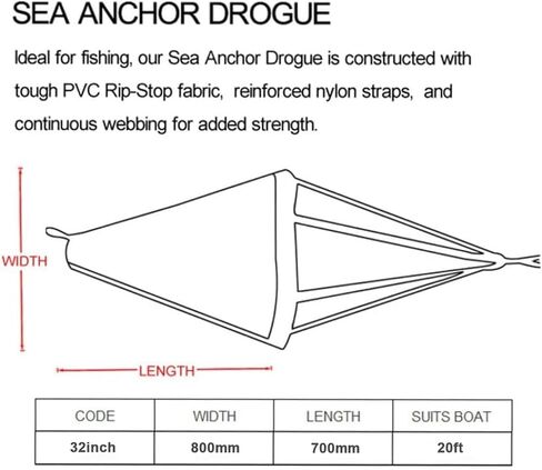 جورب الانجراف 32 بوصة مرساة البحر مع عوامة السرج، صياد المحيط مرساة البحر، مجموعة جورب الانجراف مرساة الانجراف شديدة التحمل، صيد السمك لقارب الصيد/قوارب الكاياك/البونتون in Kuwait