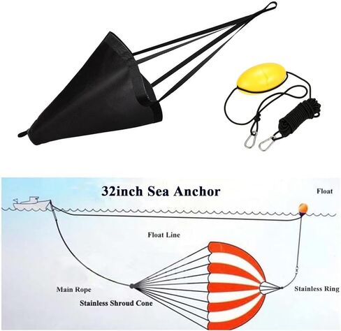 جورب الانجراف 32 بوصة مرساة البحر مع عوامة السرج، صياد المحيط مرساة البحر، مجموعة جورب الانجراف مرساة الانجراف شديدة التحمل، صيد السمك لقارب الصيد/قوارب الكاياك/البونتون in Kuwait