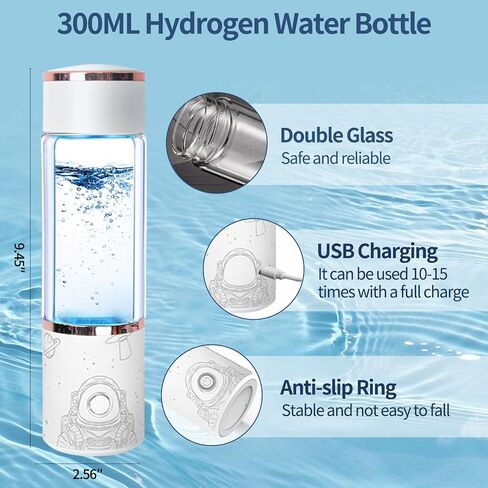 3 in 1 Hydrogen Water Bottle 2000 PPB Portable Hydrogenated Water Bottle with Electrolyzed Water with SPE Technology, Hydrogen Water Pitcher Replacement Fit for Office Home Sports Travel Gift in Saudi Arabia