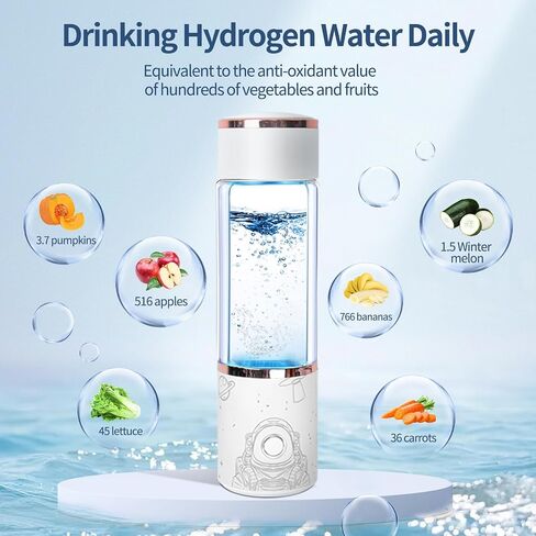 3 in 1 Hydrogen Water Bottle 2000 PPB Portable Hydrogenated Water Bottle with Electrolyzed Water with SPE Technology, Hydrogen Water Pitcher Replacement Fit for Office Home Sports Travel Gift in Saudi Arabia