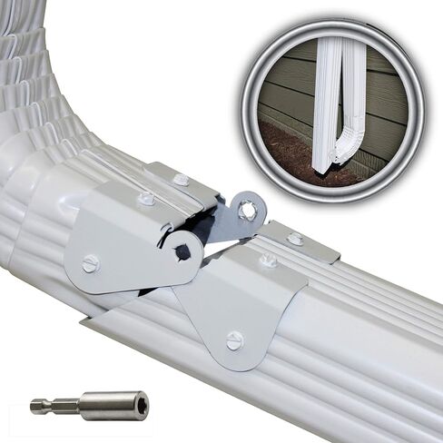 1 Pack Plus | Made in The USA Downspout Hinge | Hardware, Nutsetter & Instructions | DIY Installation on All Rectangle or Square Downspouts in Saudi Arabia
