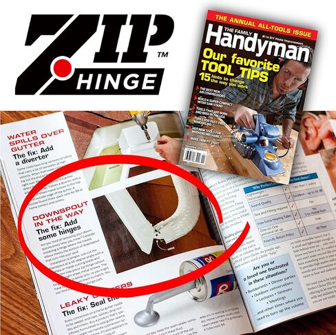 1 Pack Plus | Made in The USA Downspout Hinge | Hardware, Nutsetter & Instructions | DIY Installation on All Rectangle or Square Downspouts in Saudi Arabia