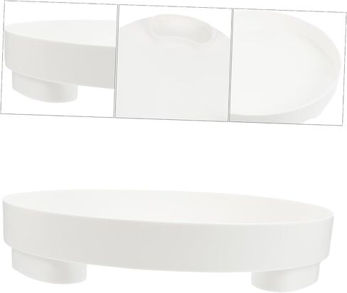 LIFKOME Plastic Round Jewelry Display Tray, White, 10" in Saudi Arabia