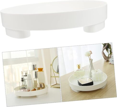 LIFKOME Plastic Round Jewelry Display Tray, White, 10" in Saudi Arabia
