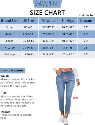GRAPENT Pull On Jeans for Women High Waisted Skinny Capri Pants Trendy Stretch Denim Cropped Jeans Crop Jeggings Capris in Saudi Arabia