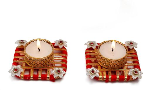 مجموعة من 2 ديكور ديوالي دياس T ضوء Tealight حامل شموع نذرية بدون شمع أضواء مصباح ديوالي الهدايا والديكورات ديكور احتفالي Deepawali Puja لهجات ديكور المنزل الاحتفالية in Kuwait
