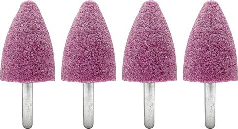 4Pcs 20mm Stone Rotary Grinding Bits with 1/4" Shank,Conical Corundum Rotary Grinding Stone Bits for Grinding,Polishing,Deburring(Conical) in Kuwait