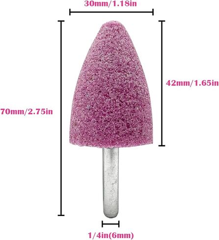 4Pcs 20mm Stone Rotary Grinding Bits with 1/4" Shank,Conical Corundum Rotary Grinding Stone Bits for Grinding,Polishing,Deburring(Conical) in Kuwait