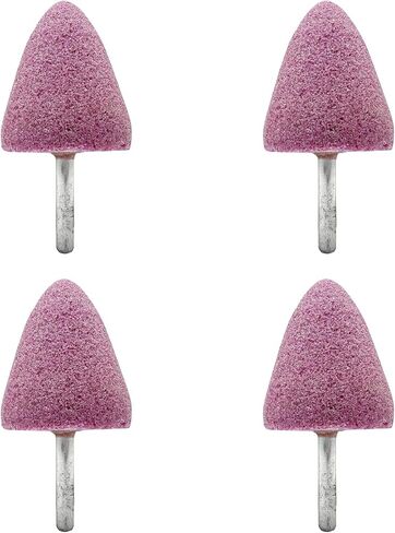 4Pcs 20mm Stone Rotary Grinding Bits with 1/4" Shank,Conical Corundum Rotary Grinding Stone Bits for Grinding,Polishing,Deburring(Conical) in Kuwait