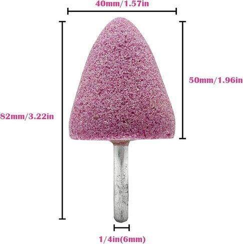 4Pcs 20mm Stone Rotary Grinding Bits with 1/4" Shank,Conical Corundum Rotary Grinding Stone Bits for Grinding,Polishing,Deburring(Conical) in Kuwait