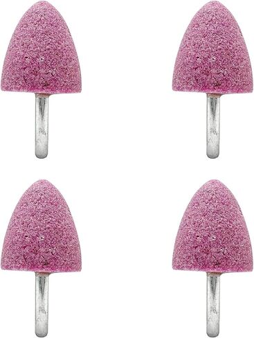 4Pcs 20mm Stone Rotary Grinding Bits with 1/4" Shank,Conical Corundum Rotary Grinding Stone Bits for Grinding,Polishing,Deburring(Conical) in Kuwait