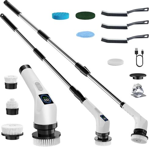 Electric Spin Scrubber Bathroom Cleaner, Power Shower Scrubber with Long Handle for Cleaning Tub Tile in Saudi Arabia