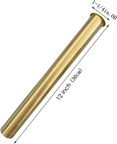 Flanged Sink Tailpiece 1-1/4 in. OD, 12 inch Brass Extension Tube for Trap with Nut and Rubber, Drain Connections in Saudi Arabia