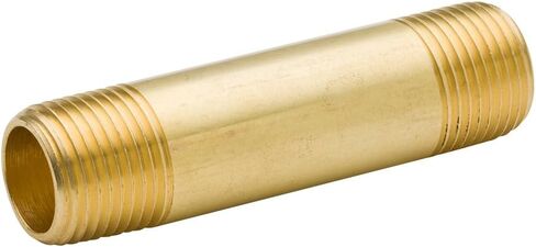 حلمة طويلة من النحاس من Legines، مقاس 1/4 بوصة NPT ذكر × 1/4 بوصة NPT ذكر تركيب الأنابيب، طول 2-1/2 بوصة، حزمة من 5 in Kuwait