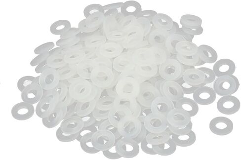 uxcell M4 x 8mm x 1mm Nylon Flat Insulating Washers Gaskets Spacers Fastener for Faucet Pipe Water Hose Grey White 300PCS in Saudi Arabia