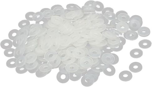 uxcell M4 x 8mm x 1mm Nylon Flat Insulating Washers Gaskets Spacers Fastener for Faucet Pipe Water Hose Grey White 300PCS in Saudi Arabia
