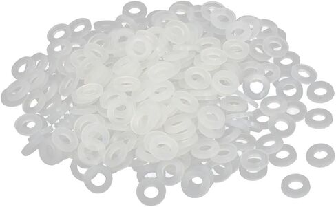 uxcell M4 x 8mm x 1mm Nylon Flat Insulating Washers Gaskets Spacers Fastener for Faucet Pipe Water Hose Grey White 300PCS in Saudi Arabia