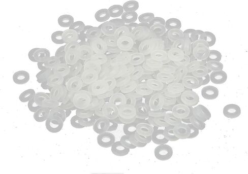 uxcell M4 x 8mm x 1mm Nylon Flat Insulating Washers Gaskets Spacers Fastener for Faucet Pipe Water Hose Grey White 300PCS in Saudi Arabia