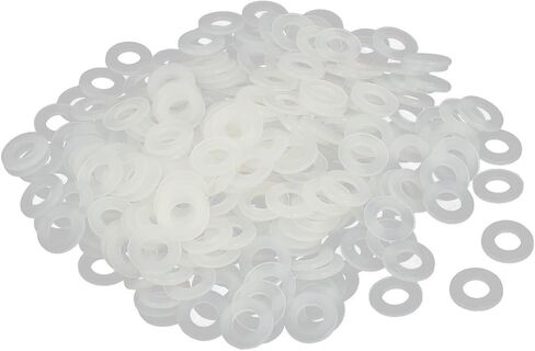 uxcell M4 x 8mm x 1mm Nylon Flat Insulating Washers Gaskets Spacers Fastener for Faucet Pipe Water Hose Grey White 300PCS in Saudi Arabia