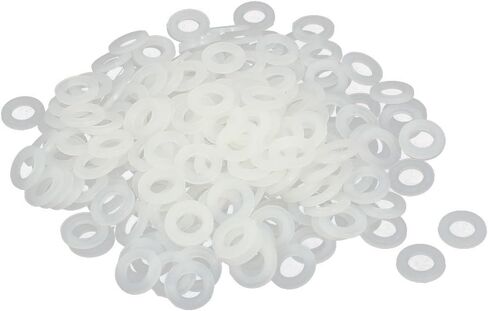 uxcell M4 x 8mm x 1mm Nylon Flat Insulating Washers Gaskets Spacers Fastener for Faucet Pipe Water Hose Grey White 300PCS in Saudi Arabia