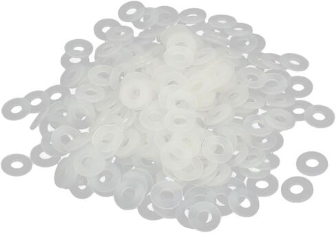 uxcell M4 x 8mm x 1mm Nylon Flat Insulating Washers Gaskets Spacers Fastener for Faucet Pipe Water Hose Grey White 300PCS in Saudi Arabia