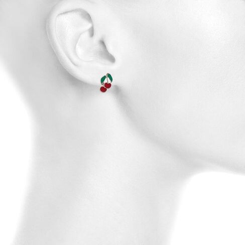 Lux Accessories Women's Enamel Tropical Fruit Multiple Stud Earrings Set (6pcs) in Saudi Arabia