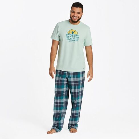 Life is Good Smoky Mallard Plaid Classic Sleep™ Pants Smoky Blue LG (34-36" Waist) in Saudi Arabia