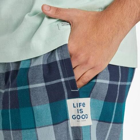 Life is Good Smoky Mallard Plaid Classic Sleep™ Pants Smoky Blue LG (34-36" Waist) in Saudi Arabia