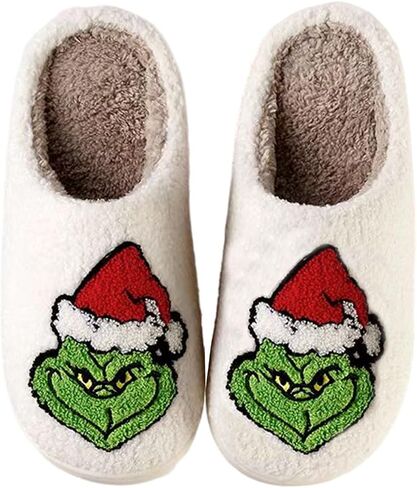 Christmas Slippers For Women Men Indoor Soft Warm Cotton Bedroom Reindeer Slippers House Memory Foam Slippers Cozy Fluffy Fall Winter Home Slippers in Saudi Arabia