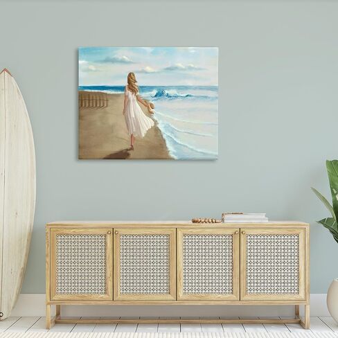Stupell Industries Walk On The Beach Blue Ocean Painting in Saudi Arabia