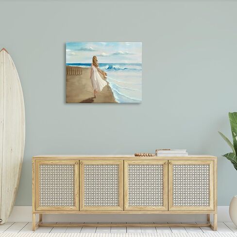 Stupell Industries Walk On The Beach Blue Ocean Painting in Saudi Arabia