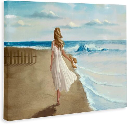 Stupell Industries Walk On The Beach Blue Ocean Painting in Saudi Arabia