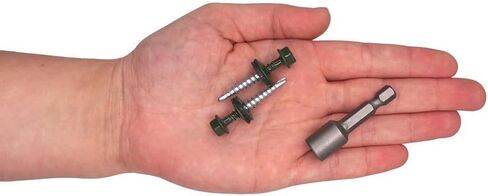 (Pack of 50 pcs) Metal Roofing Screws, 3/16 x 1-3/8 (4.8 x 35 mm) Painted Self-Drilling Screws with EPDM Washers, Sheet Metal Hex Screw, Oxide Red RAL 3009 in Saudi Arabia