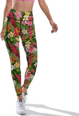Tummy Control Yoga Pants for Women with Pockets, High Waist Running Sports Workout Yoga Leggings in Kuwait