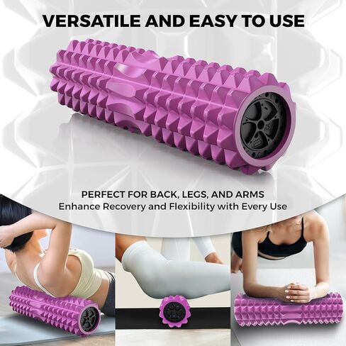 Nordic Lifting Vibrating Foam Roller w/ 5 Intensity Vibration, High Density EVA Foam for Deep Tissue Massage & Muscle Recovery - Ideal for Back Pain, Plantar Fasciitis Relief, Physical Therapy - Black in Kuwait
