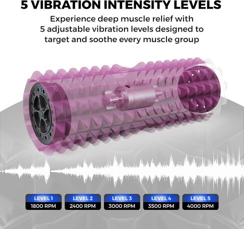 Nordic Lifting Vibrating Foam Roller w/ 5 Intensity Vibration, High Density EVA Foam for Deep Tissue Massage & Muscle Recovery - Ideal for Back Pain, Plantar Fasciitis Relief, Physical Therapy - Black in Kuwait