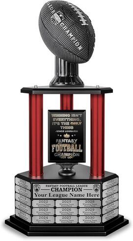 TrophySmack Perpetual Fantasy Football Trophy - Customizable Championship Trophy Award Winner | Free Engraving up to 19 Years Past Winners, 26 Inch Tall in Saudi Arabia