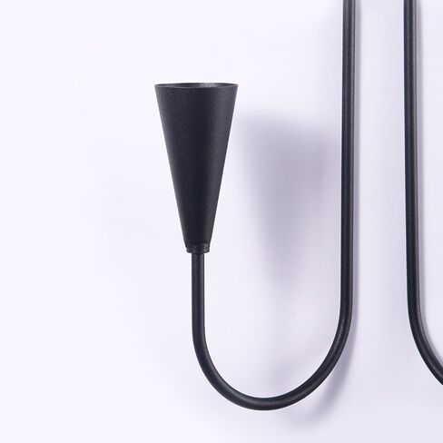 Double Armed Candle Sconce Holder, Set of 2 Wall Candle Holders with Candle Snuffer, Modern Wall Iron Candle Sconces Hanging Decorations for Living Room, Farmhouse, Fireplace, Wedding(Black) in Saudi Arabia