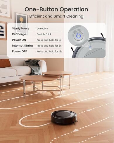 Lefant M310 Robot Vacuum Cleaner-4500Pa Suction, PreciSense Obstacle Avoidance, Brushless Motor, Quite, Slim, 160Mins, Self-Charging Robotic Vacuum, App/Wi-Fi/Alexa, Ideal for Pet Hair Hard Floor in Kuwait