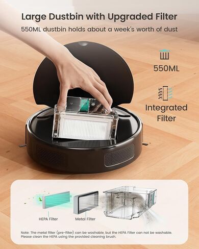 Lefant M310 Robot Vacuum Cleaner-4500Pa Suction, PreciSense Obstacle Avoidance, Brushless Motor, Quite, Slim, 160Mins, Self-Charging Robotic Vacuum, App/Wi-Fi/Alexa, Ideal for Pet Hair Hard Floor in Kuwait