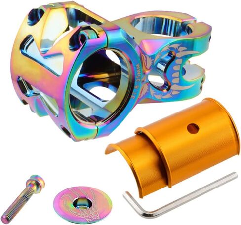 TEQIN Bicycle Stem, 31.8-35mm 70mm Aluminum Alloy Mountain Bike Stem, Short Handlebar Stem for Most Bicycle, Road Bike, MTB, BMX, Cycling Black 70MM in Saudi Arabia