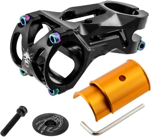 TEQIN Bicycle Stem, 31.8-35mm 70mm Aluminum Alloy Mountain Bike Stem, Short Handlebar Stem for Most Bicycle, Road Bike, MTB, BMX, Cycling Black 70MM in Saudi Arabia
