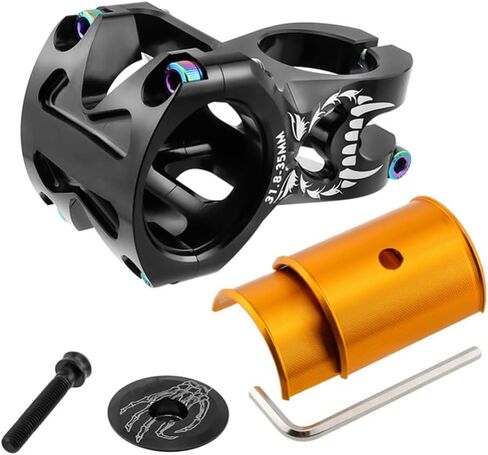 TEQIN Bicycle Stem, 31.8-35mm 70mm Aluminum Alloy Mountain Bike Stem, Short Handlebar Stem for Most Bicycle, Road Bike, MTB, BMX, Cycling Black 70MM in Saudi Arabia