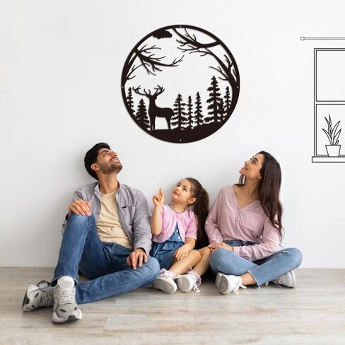 enithElite Forest Wall Decor, Wall Decor Living Room, Outdoor Wall Decor, Round Wall Decor, Metal Wall Decor, Beer Metal Decor Wall, Modern Wall Decor, Art Work for Wall Decor Metal 15 inches in Saudi Arabia