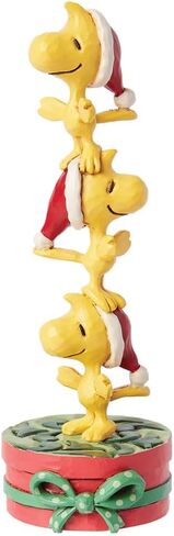 تمثال صغير من Enesco Peanuts من Jim Shore Stacked Woodstocks - تمثال صغير من الراتنج مصنوع يدويًا وقابل للتجميع، تمثال على شكل رف ديكور منزلي للكريسماس سنوبي، 4.13 بوصة، متعدد الألوان in Saudi Arabia
